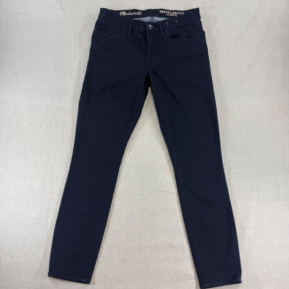 Madewell Skinny Skinny Ankle Mid-Rise Jeans Dark Indigo Blue Denim Size 30